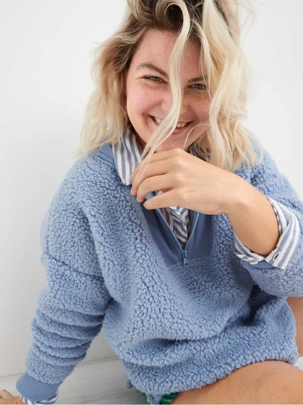 Aerie Sherpa Quarter Zip Sweatshirt